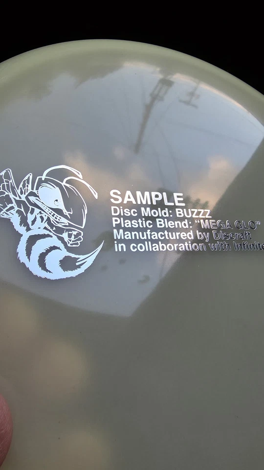NEW MEGA GLO BUZZZ SAMPLE RUN by Discraft & Infinite Discs Limited Rare Run 177g - Image 2 of 4
