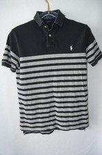 Polo Ralph Lauren Men's Polo SS Shirt SZ M Custom Fit Black Stripe