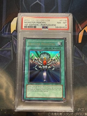 portuguese yugioh cards Portuguese YUGIOH Monster Reborn LOB-118 LDB-P118 1st Edition Ultra Psa 8