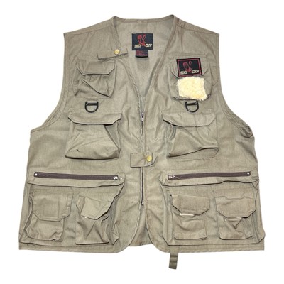 Vintage Eagle Claw Fishing Vest Adult Size Small/Medium Full Zip Lots Of Pockets