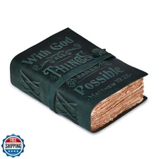 LEATHER VILLAGE Leather Bound Vintage Bible Journal – 200 Pages H