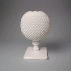 Vintage Westmoreland English Hobnail Milk Glass Ivy Ball Vase Diamond Point Bowl