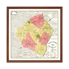 Old Map of Hart County, GA 1889 - Vintage Georgia Art