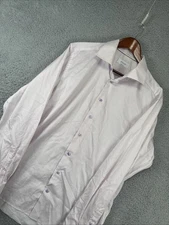 Eton Contemporary Dress Shirt Mens 43 17 XL PINK CHECK LONG SLEEVE