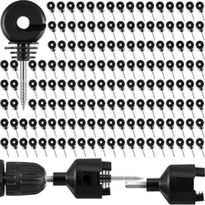 200 Pcs Electric Fence Insulator with 1 Socket Tool for Wood Post (Black)
