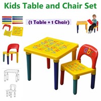Kids Table and Chairs Set ABC Alphabet Children Plastic Toddlers Childs School