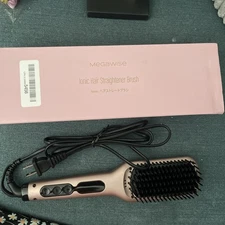 Megawise Ionic Hair Straightener Brush, New in open box. Pink. 