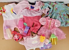 Baby Doll Accessories Dress Clothes Lot Bottle Pacifier Sippy