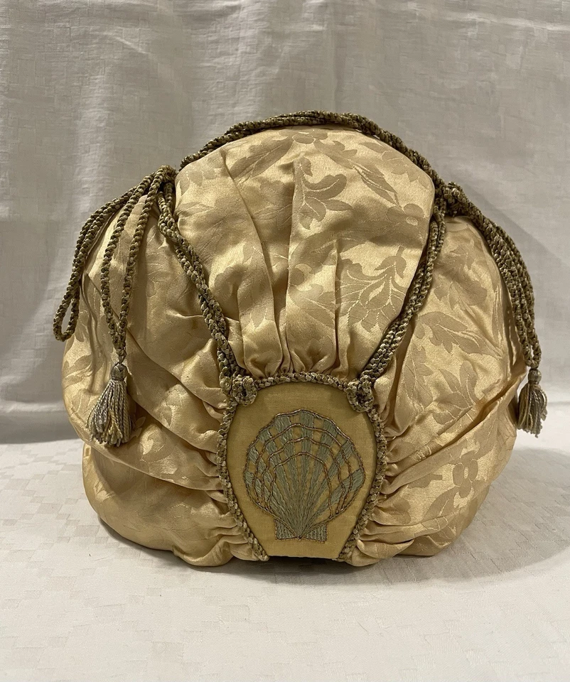 Antike viktorianische Ära Seide Tee gemütlich bestickt Jakobsmuschel Muschel Top Zustand! - Bild 4 von 4