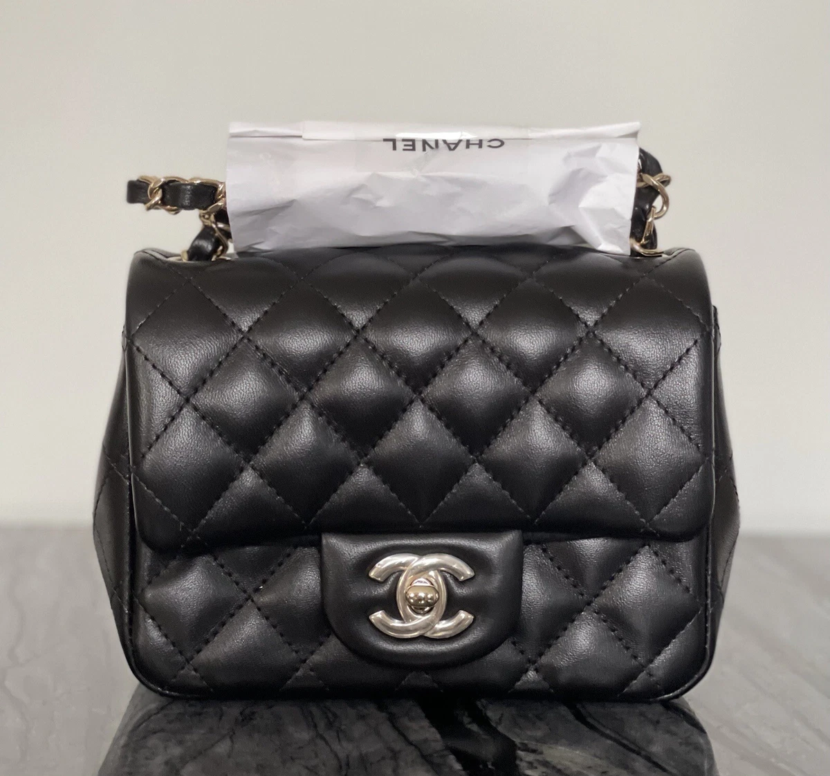 Timeless Chanel mini rectangular classic flap Black Lambskin ref.174267 -  Joli Closet