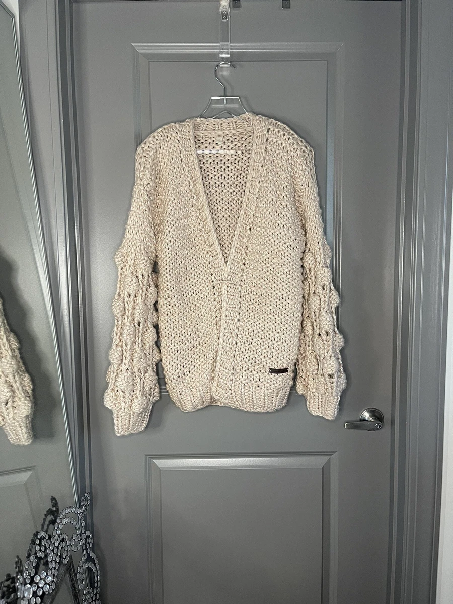 NWOT Wishlist Women s Chunky Knit Bobble Open Front Cardigan