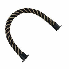 40mm Black Softline Barrier Rope Wormed In Natural x 3m c/w Black Cup Ends