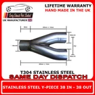 Universal Stainless Steel Exhaust Y-Piece Adapter 38mm Single & 38mm Dual
