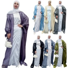 Open Kaftan Abaya Dubai Women Long Dress Elegant Kimono Muslim Robe Party Gown