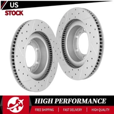 Front Drilled Disc Brake Rotors For 2010 - 2023 Lexus GX460 Toyota 4Runner