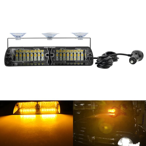 16LED Auto Blitzlicht Frontblitzer Gelb Warnleuchte Dash Strobe Notfall Warnung - Bild 2 von 12