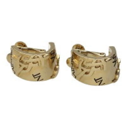 SAINT LAURENT (YSL) Orecchini Vintage Yves Saint Laurent Logo YSL Placcatura Oro Accessorio Designer