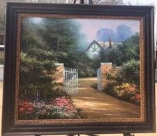 Vintage Oil painting "Cottage"
