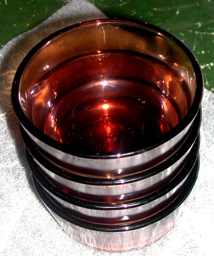 Vintage Anchor Hocking 434 Amber  6 oz Glass Custard Cups - Set of  4