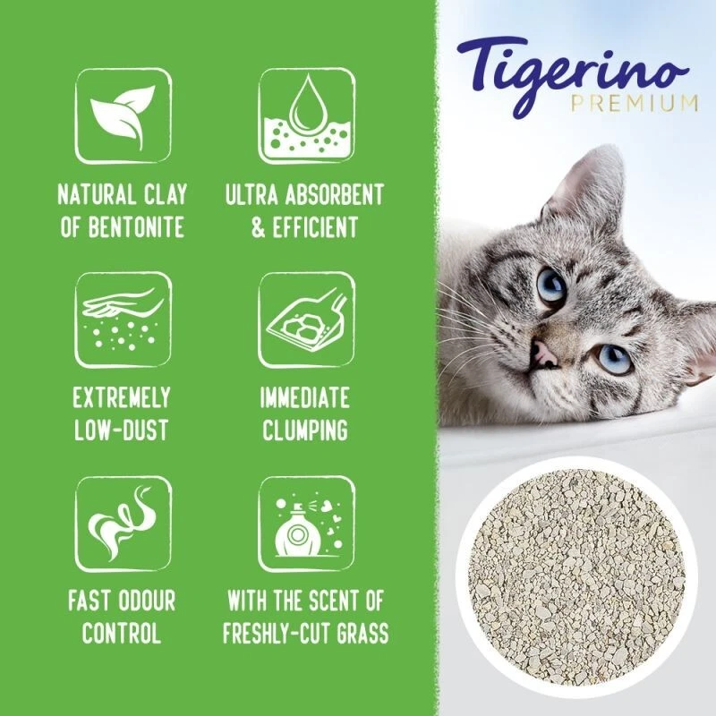 Tigerino Special Edition Premium Cat Litter Fresh Cut Grass Economy Pack 1 x12kg