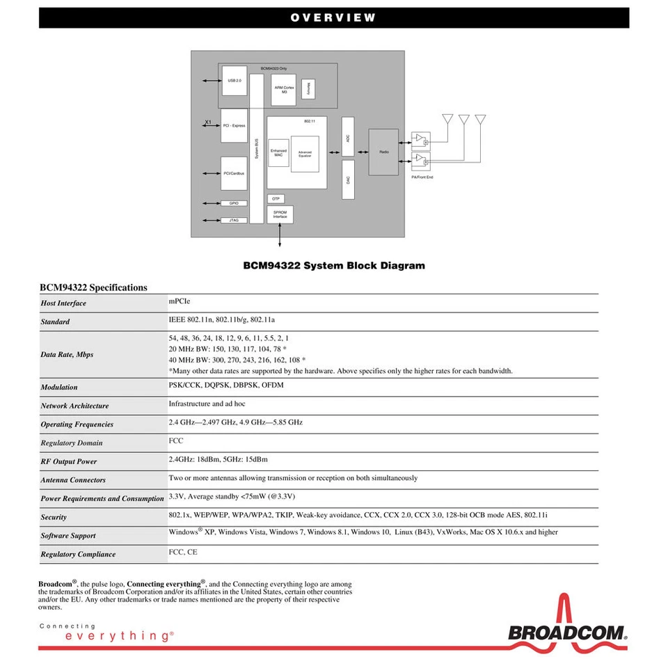 DELL DW1510 802.11ABG/N Broadcom BCM4322 BCM94322HM8L BCM94322 mPCIe Hackintosh - Bild 3 von 3