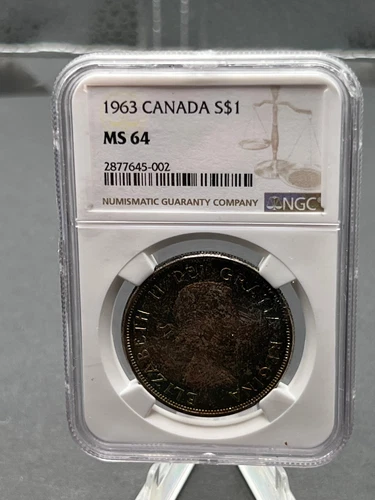 1963 Canada  $1 Dollar NGC Graded MS-64