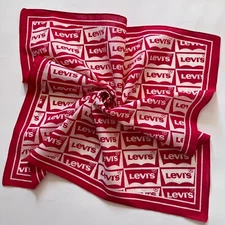 Vintage LEVI'S Original Bandana Red Cowboy Scarf Cotton Face Mask