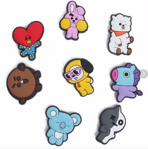 BTS BT21 Crocs accessories 8 pcs set H3 