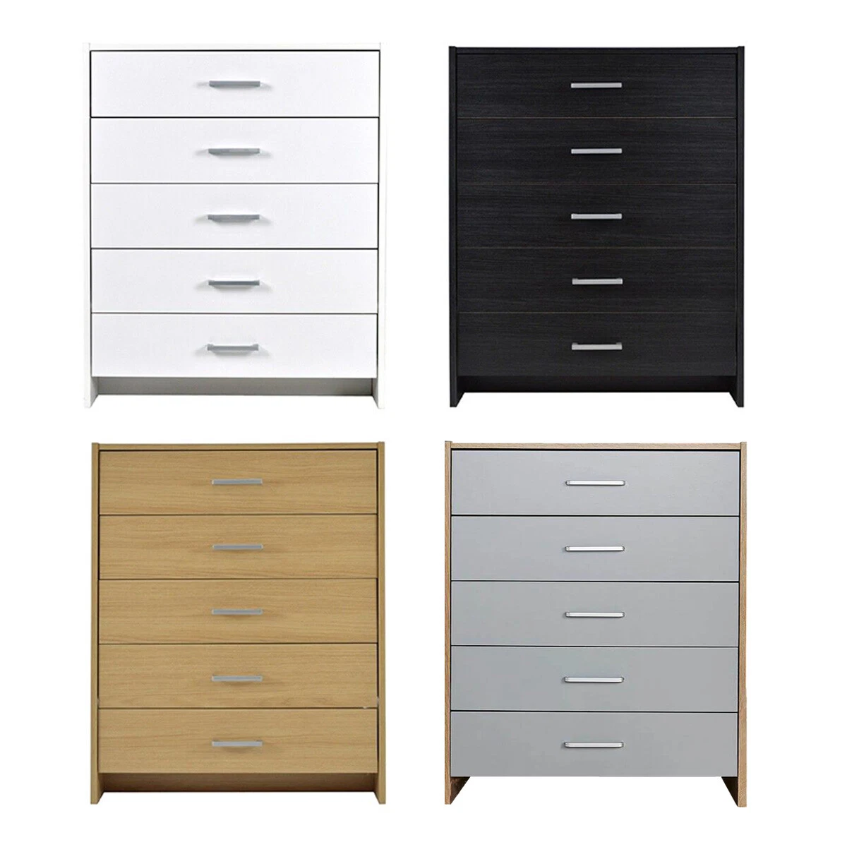White chest of drawers 2024 with silver handles