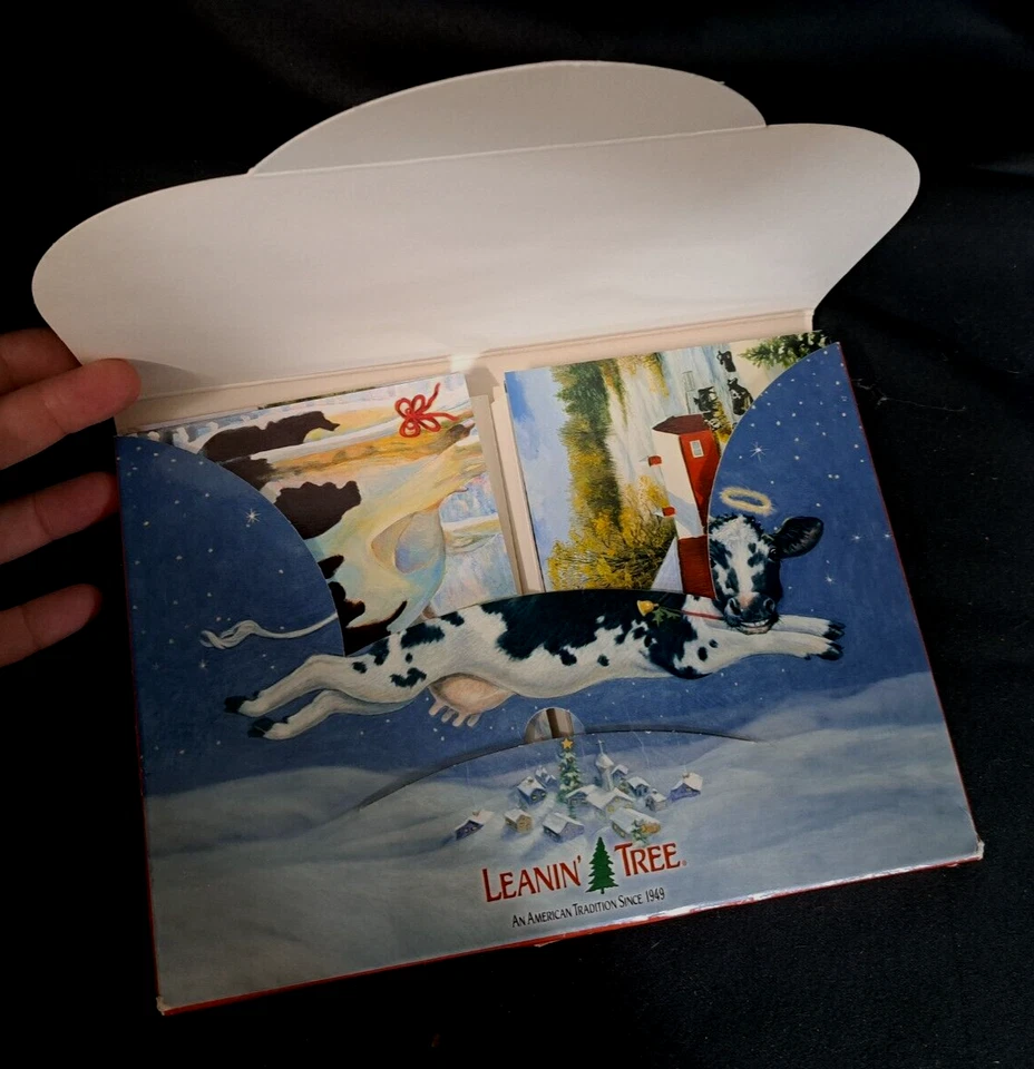 Leanin' Tree 2005 Mooey Christmas Boxed Greeting Cards 1 Card Missing READ - Image 3 of 4
