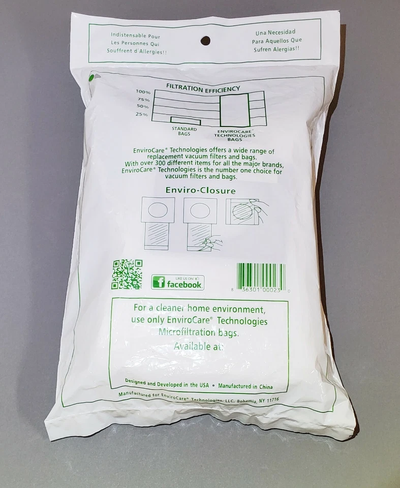 3 Kenmore Style C & Q, 50558, 50557, 5055 Canister Allergen Cloth Vacuum Bags - Image 2 of 3