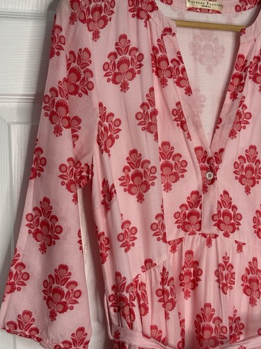 Abito donna Wayward Fancies Eshakti XL rosa rosso floreale con cintura e tasche a strati - Foto 5 di 15
