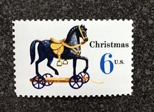1970US #1416 6c Christmas Toys - Toy Horse Single  Mint  train