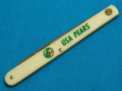 VINTAGE COLONIAL USA PEARS FOLDING MELON TESTER FRUIT KNIFE KNIVES UTILITY JACK