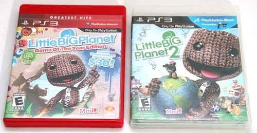 Lot Little Big Planet 1 Game of the Year Edition & 2 Playstation 3 Ps3 Rare Bund