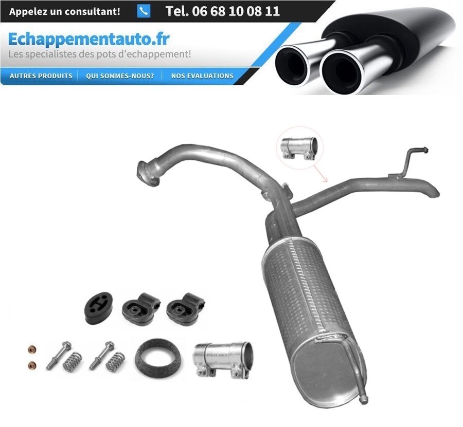 Silencieux pot echappement Honda Civic VIII 1.4 essence 2006 2007 2008