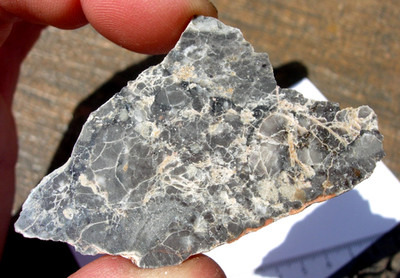 11.4 grams 64x38x3mm Adrar 017 Lunar ( troctolitic anorthosite ) Meteorite slice