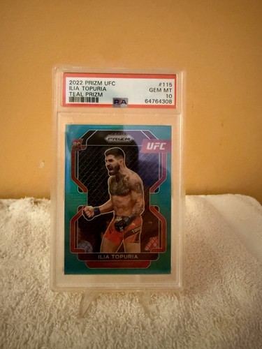 Panini 2022 Prizm UFC Ilia Topuria #115 Teal Prizm /49 RC PSA 10