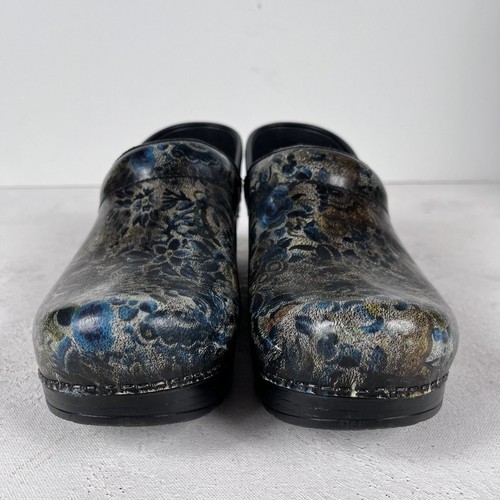 Dansko Womens Floral Metallic Print Clogs Sz 8.5 (39) - Picture 10 of 11