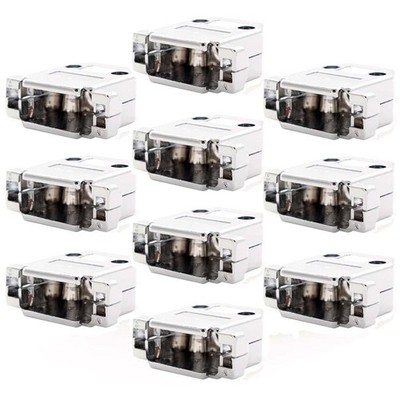 10x DB15 15 Pin D-SUB Metalized Plastic Hood Cover Screw Type Solder Connector