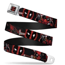 Marvel Deadpool 2 Poses Buckle Down Seatbelt Belt Sz Reg 24-38” WDP031