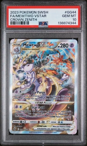 2023 Pokemon Crown Zenith Mewtwo Vstar Full Art #GG44 PSA 10 Galarian Gallery