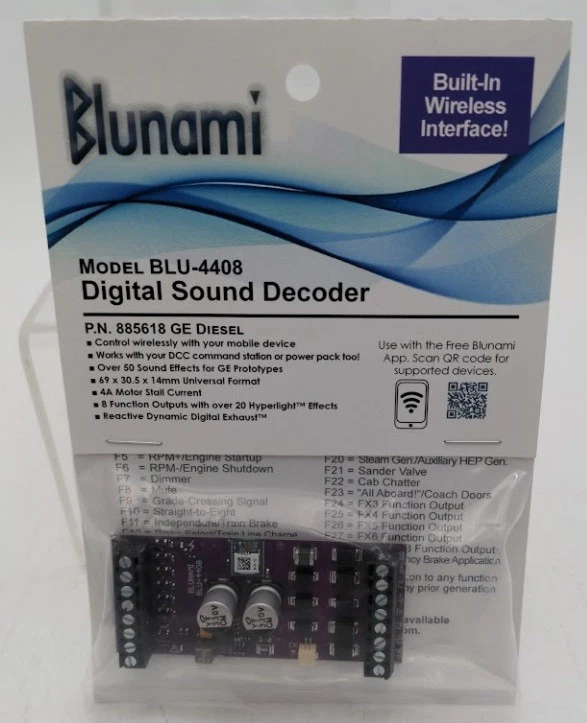 SoundTraxx 884609 O BLU-4408 BLUNAMI Steam-2 8-Function Universal Decoder - Image 2 of 2