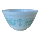 Vintage Pyrex #401 Amish Butterprint  Mixing Bowl 1.5 Pt USA Turquoise Cottage