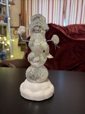 Awesome LED Color Changing Snowman Figurine 8  needs batteries 