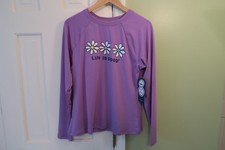 Life is Good Three Daisy Rash Guard Long Sleeve UPF 50 , Large, New with Tags