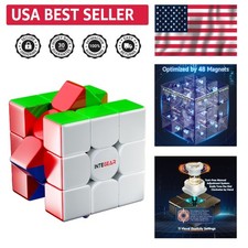 Magnetic 3x3 Speed Cube - 56mm Easy Turning Puzzle for All Ages  Stress Relief