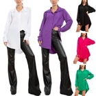 TooCool Women's Long Oversized Stretchy Shirt With Long Sleeves VI-3257