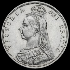 1887 Queen Victoria Jubilee Head Silver Half Crown, G/EF #2