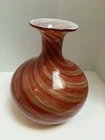 MID CENTURY MURANO HAND BLOWN VASE 12” ART GLASS SWIRLED & GLITTERED MULTI COLOR